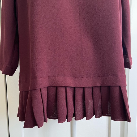 J. JILL Burgundy 3/4 Sleeve Blouse Tunic Size S - Picture 6 of 12